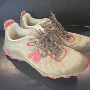 New Balance Beige and Pink Sneakers